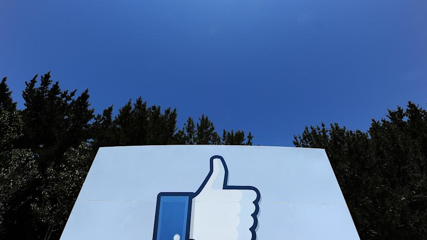 A thumbs up or "Like" icon at the Facebook main campus in Menlo Park, California, May 15, 2012.  Facebook, the world's most popular internet social network, expects to raise USD $12.1 billion in what will be Silicon Valley's largest-ever initial public offering (IPO) later this week.   AFP PHOTO / ROBYN BECK        (Photo credit should read ROBYN BECK/AFP via Getty Images)