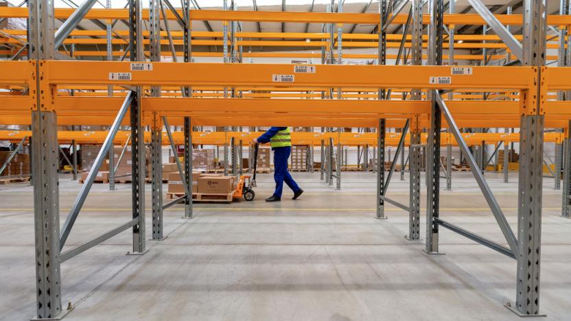 A worker in a warehouse.
