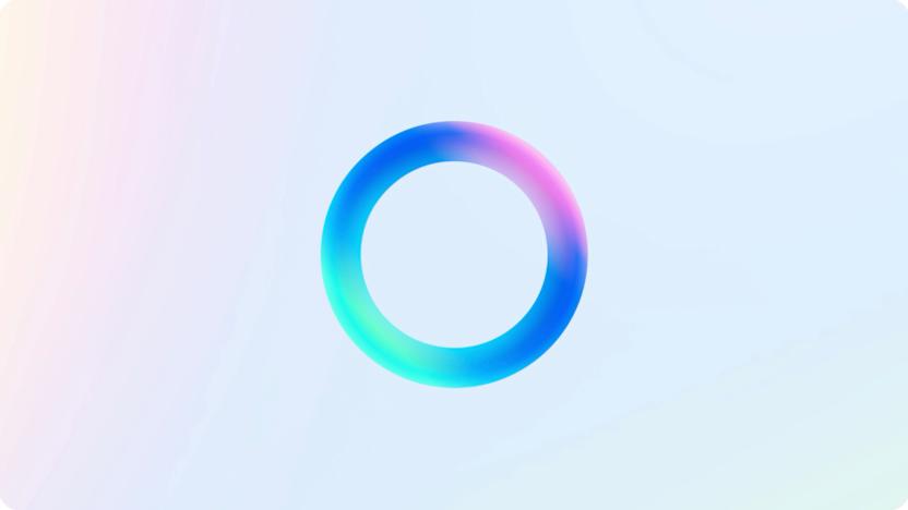 A multi-colored circle.