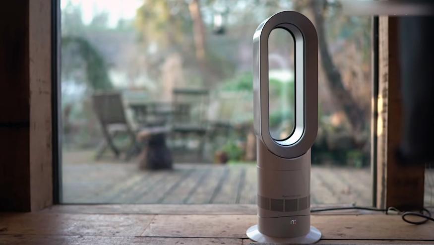 The Dyson Hot+Cool Jet Focus sitting in an entryway.