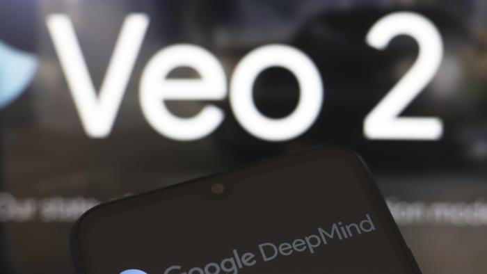 The Google DeepMind logo appears on a smartphone screen, and in the background, the Veo 2 page, in this illustration photo in Reno, United States, on December 18, 2024. (Photo Illustration by Jaque Silva/NurPhoto via Getty Images)