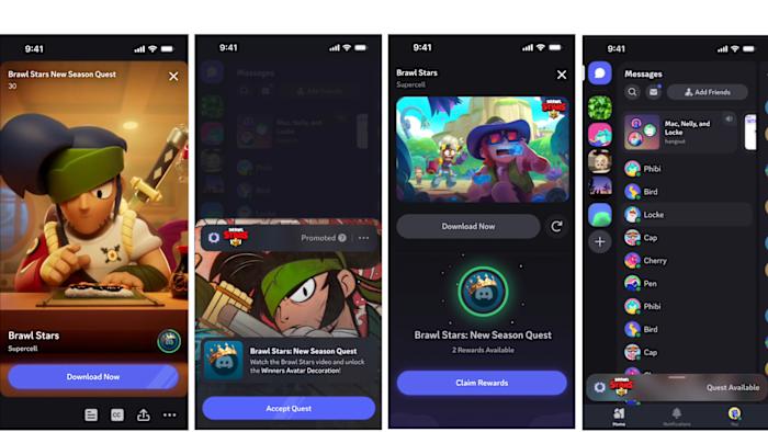 Screenshots of the Discord app.