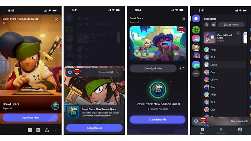 Screenshots of the Discord app.