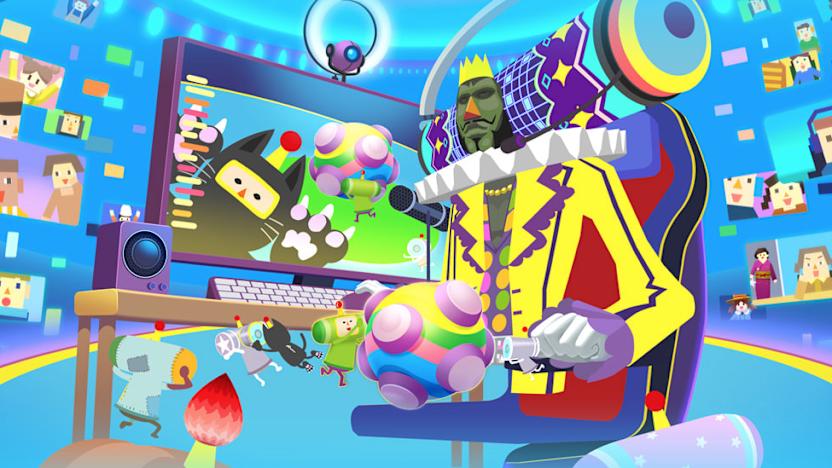 Some promo art that shows the king hosting a livestream.