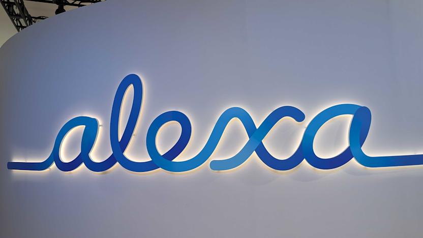 The Alexa logo on a slightly curved white wall.