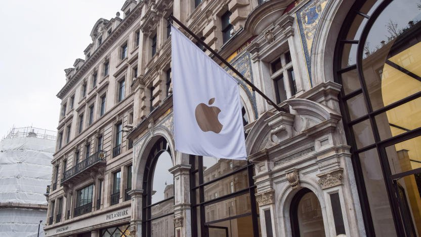 LONDON, UNITED KINGDOM - 2024/09/20: General view of the Apple store in Regent Street as iPhone 16 goes on sale in the UK. (Photo by Vuk Valcic/SOPA Images/LightRocket via Getty Images)