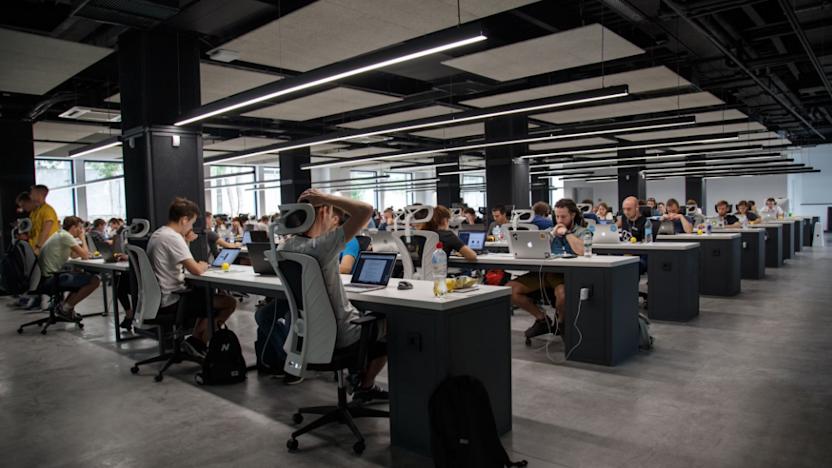A bunch of office workers.