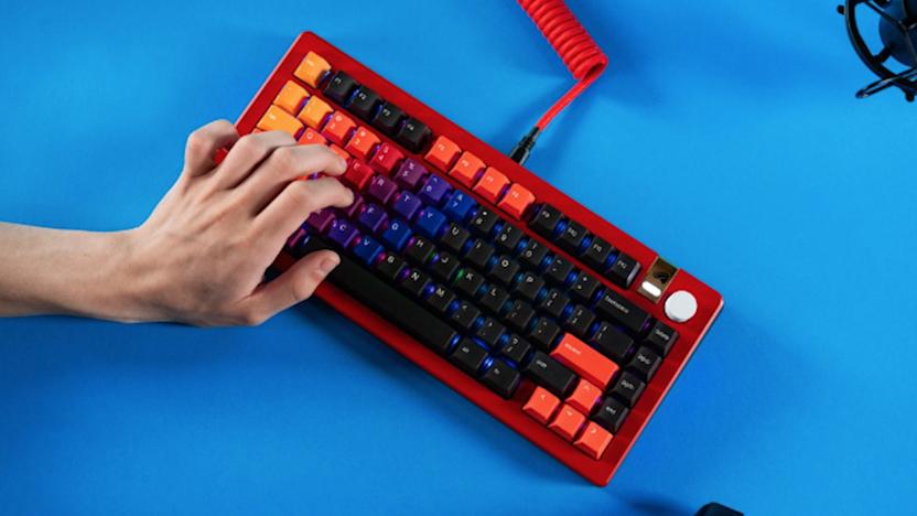 A red keyboard.