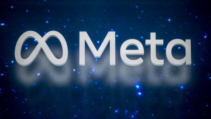 A photograph taken during the World Economic Forum (WEF) annual meeting in Davos on January 19, 2025, shows the logo of Meta, the US company that owns and operates Facebook, Instagram, Threads, and WhatsApp. (Photo by Fabrice COFFRINI / AFP) (Photo by FABRICE COFFRINI/AFP via Getty Images)