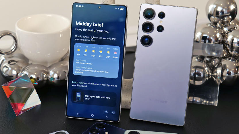 A Now Brief brief appears on the Galaxy S25 Ultra