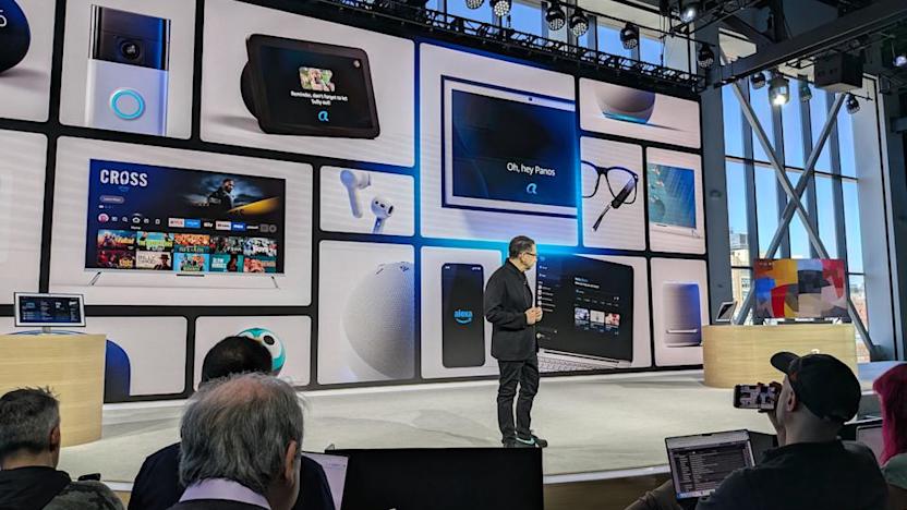 Panos Panay demos Alexa+ at the company's fall devices event in New York. 