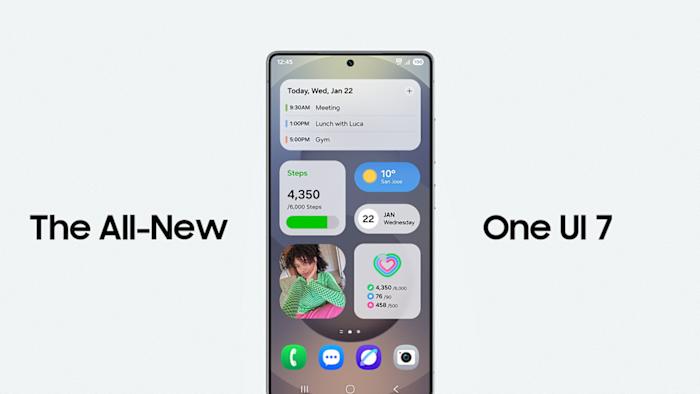 A screenshot of a phone showing Samsung's new user interface.