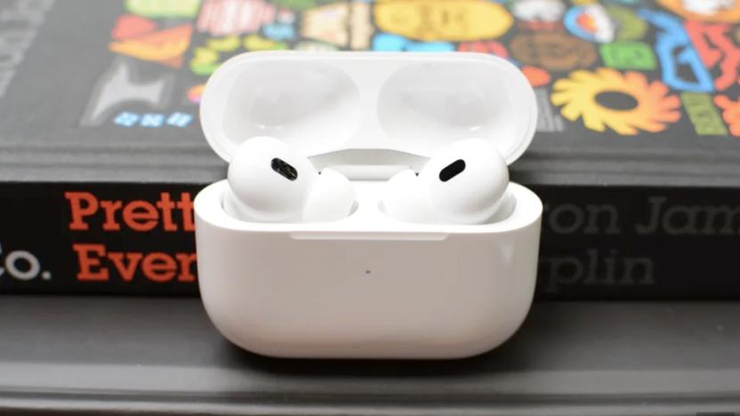 A pair of earbuds.