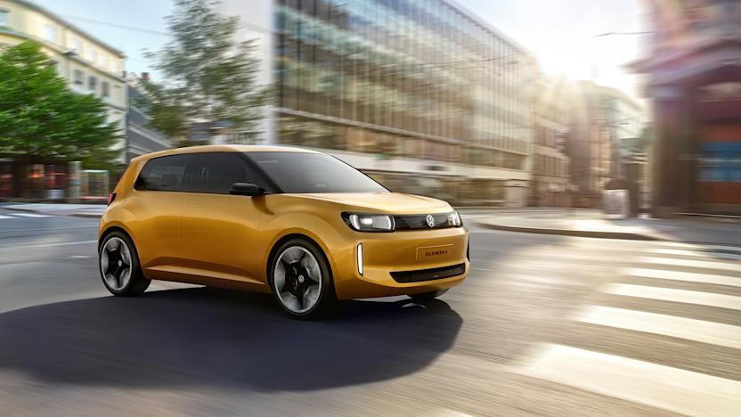 Lifestyle driving photo of the Volkswagen ID.EVERY1 concept car.