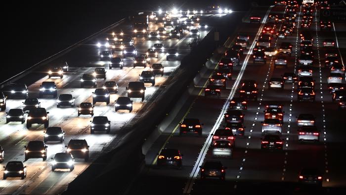 LOS ANGELES, CALIFORNIA - DECEMBER 16: Motorists drive cars and other vehicles during the late afternoon commute on December 16, 2024 in Los Angeles, California. The U.S. Supreme Court will hear an appeal over whether fuel producers have legal footing to challenge California’s nation-leading vehicle emissions standards. (Photo by Mario Tama/Getty Images)