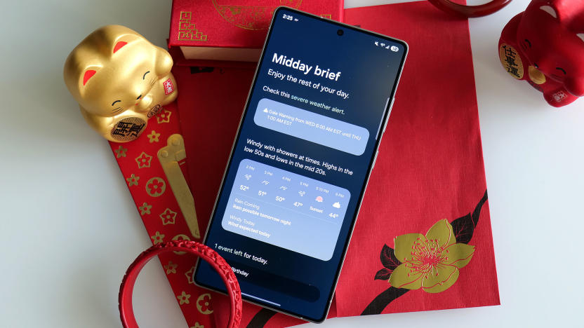 Samsung's Now Brief feature uses AI to create a personalized feed with content including the weather, traffic, calendar events and more. 