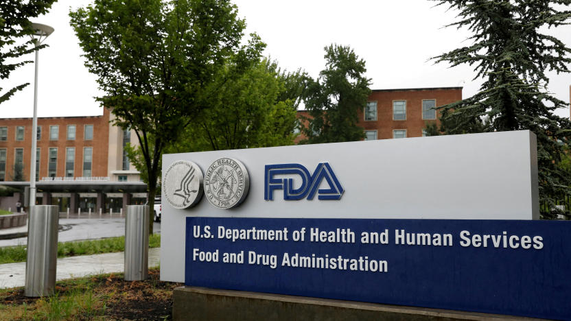 FILE PHOTO: Signage is seen outside of the Food and Drug Administration (FDA) headquarters in White Oak, Maryland, U.S., August 29, 2020. REUTERS/Andrew Kelly/File Photo