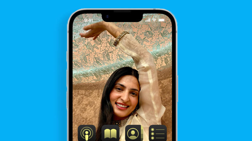 iPhone 16e against a blue background