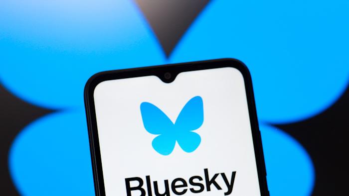 CANADA - 2025/01/24: In this photo illustration, the Bluesky logo is seen displayed on a smartphone screen. (Photo Illustration by Thomas Fuller/SOPA Images/LightRocket via Getty Images)