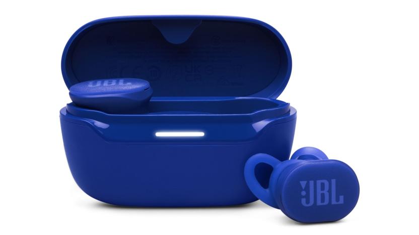 The JBL Endurance Race 2 wireless earbuds in blue.