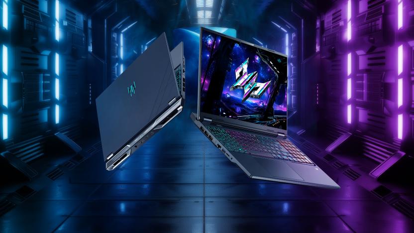 Two laptops floating. 