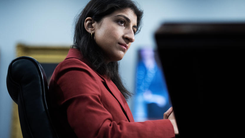 UNITED STATES - MAY 15: FTC Chairwoman Lina Khan testifies during the House Appropriations Subcommittee on Financial Services and General Government hearing titled "Fiscal Year 2025 Request for the Federal Trade Commission," in Rayburn Building on Wednesday, May 15, 2024. (Tom Williams/CQ-Roll Call, Inc via Getty Images)