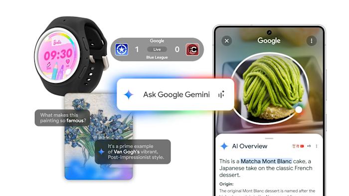 Elements of Gemini features from the Galaxy S25.
